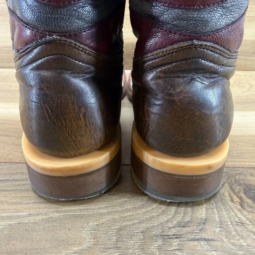 TIN HAUL Justice America Patriotic Boys Size 2 Square Toe Western Boot Rodeo